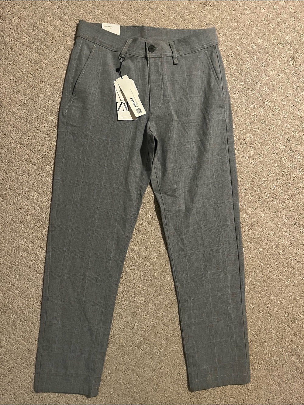Zara Men's Gray Plaid Dress Pants - The Melange Pant 30x29